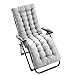 170*53*7cm Coussin de Chaise Longue Bain de Soleil Épais,avec Capuche Antidérapante,,Transat Ponçage de Jardin pour Fauteuil Relax Lounge Epais Terrasse Cousse de Bain de Soleil (Gris)