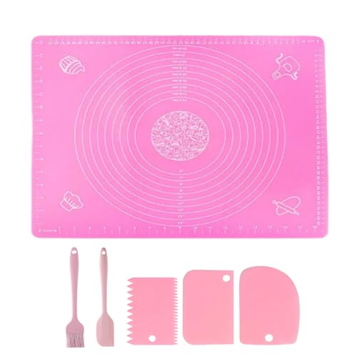 Silicone Baking Pastry Mat, Nonstick and Nonslip Silicone Kneading Mat, Baking Pastry Rolling Mat with Measurement for Cake, Pie, Cookies, Pizza Bread Making Silicone Baking Pastry Mat, Nonstick and Nonslip Silicone Kneading Mat, Baking Pastry Rolling Mat with Measurement for Cake, Pie, Cookies, Pizza Bread Making