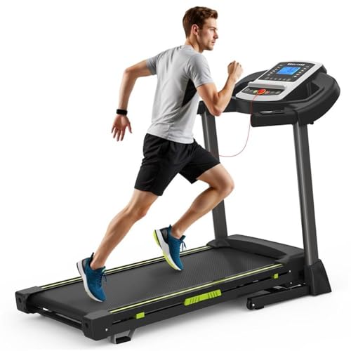 Image of Pemberly Row 3.5HP Folding Treadmill for Home with Automatic Incline, Portable Treadmill for Small Spaces - Green