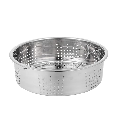 iplusmile 1Pieza Cesta Vaporera Inoxidable con Doble Asa Estante de Cocina para Cocción al Vapor de Arroz Huevos y Verduras de Limpiar