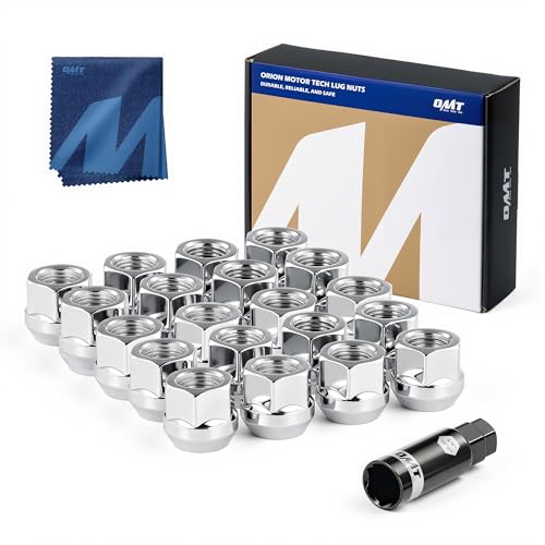 Image of Orion Motor Tech 1 /2 inch-20 Open End Lug Nuts, 3 /4 inch 19mm Hex Chrome Plated Wheel Lug Nuts Compatible with Dodge Dakota Ramcharger Ford Bronco Explorer F-150 Jeep Wrangler, Set of 20