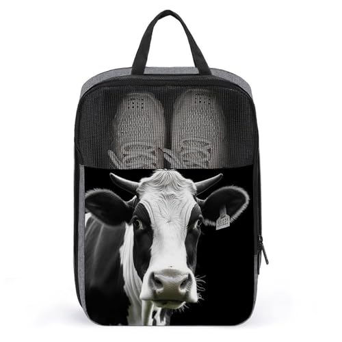 Bolsa de viaje portátil para zapatos con asa y estampado de animales divertidos
