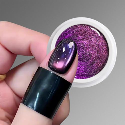Esmalte de uñas gel imán ojo de gato purpura
