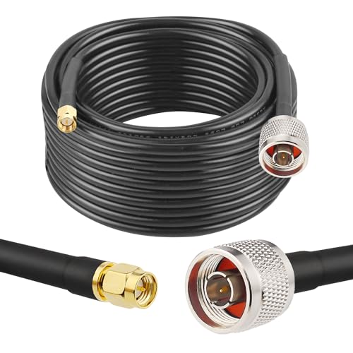 MOOKEERF N Male to SMA Male Cable 35ft Low Loss RG58 SMA to N Cable 50 Ohm for WiFi Router,GPS Receiver,Antenna,Signal Booster Use