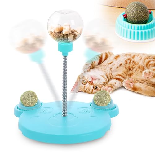deegbbyi Giocattolo Oscillante per Cani, Mangiatoia Lenta, Mangiatoia Interattiva con Molla, Giocattolo Cibo Che Perde Gatto Cane, Giochi Interattivi per Cani, Migliora la Digestione del Cane (Blu)