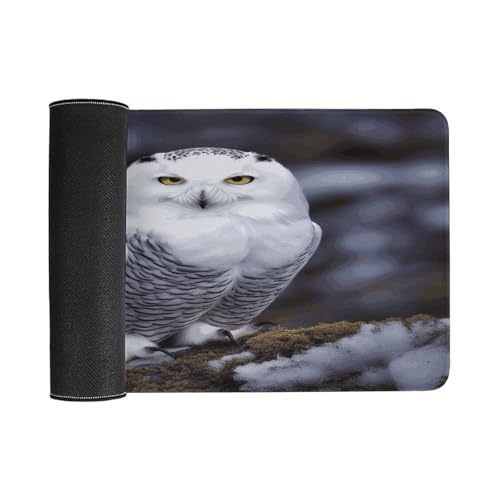 Tapis de bureau hibou arctique imperméable grand format