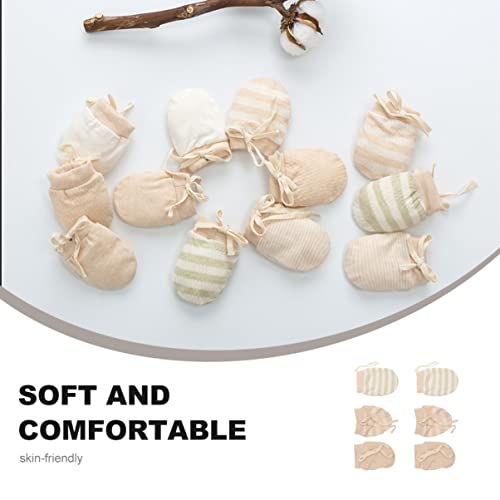 ABOOFAN 3 Pairs Baby Anti Scratching Gloves Mesh Newborn Protection Face Cotton Scratch Mittens No Scratch Mitts for Newborn Infant Baby3