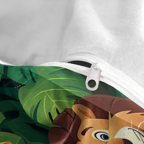 Housse de couette jungle 3D microfibre douce pour lit enfant 140x200cm - 8