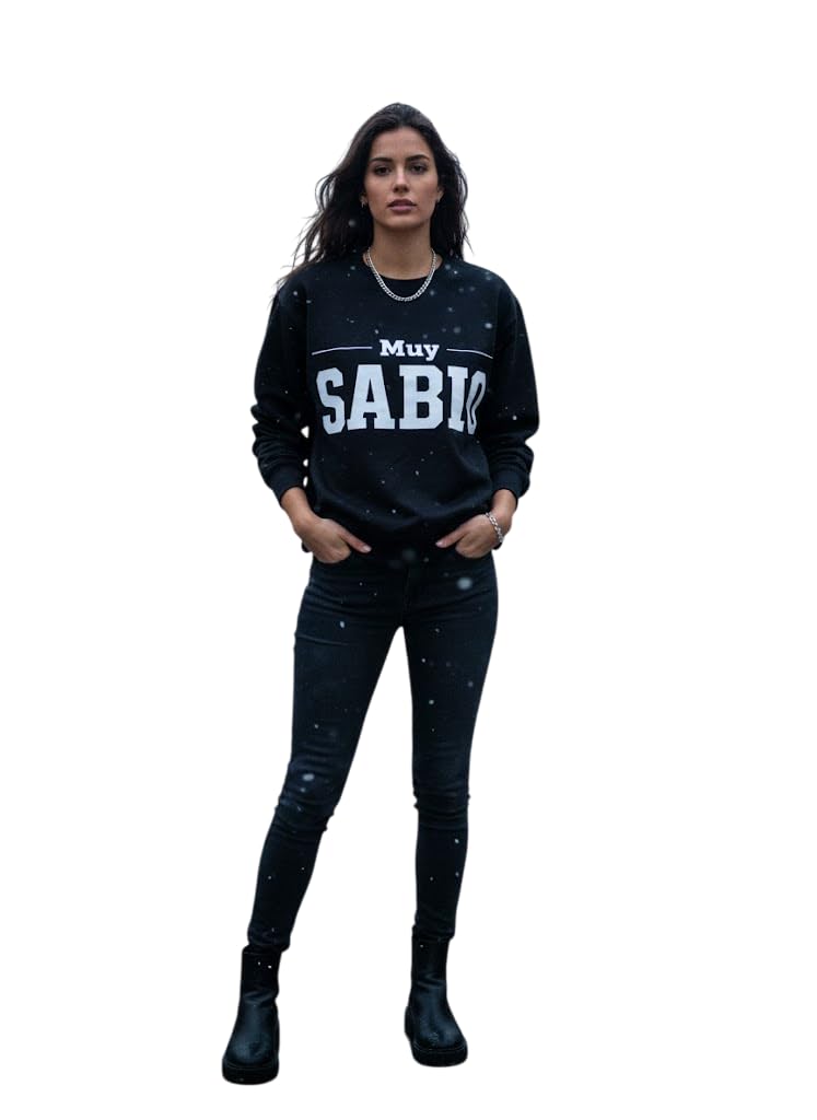 the sabio Women's Cotton Printed Sweatshirt, Regular Fit Winter Pullover with Ribbed Cuffs and Hem, Casual Warm Wear-picture-15