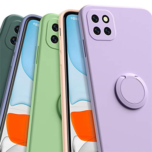 UKDANDANWEI Capa Enjoy 20 5G, suporte de anel de metal fino com rotação de 360 graus, capa magnética