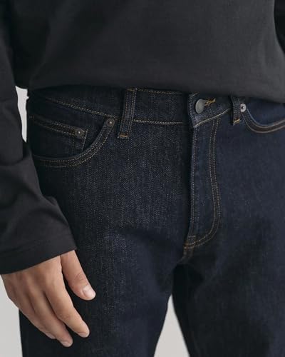 Gant Para Hombre. 1000260 Jeans Slim Fit Marino (30/34), Casual, AlgodóN, Denim, Sostenible - 4