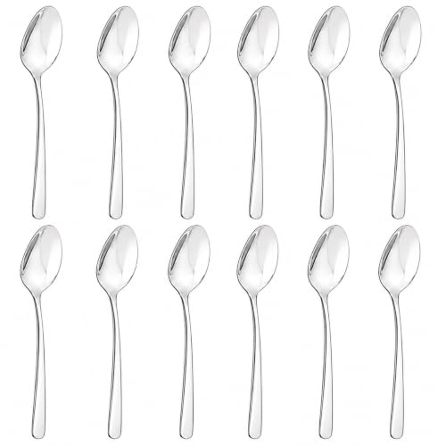Image of Culinex 18 /8 Premium Stainless Steel 6.3 inch Tea Spoon Set of 12 for Dining Table, Kitchen - Dora| Small Spoons Ideal for Tea, Coffee, Spices, Dessert, Silver Rustproof Flatware By thinKitchen
