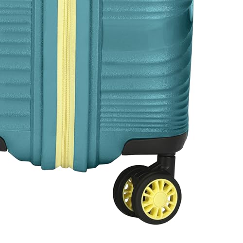 Image of Skybags Swirl Check-in Trolley Bag 65cm | Medium Hard Luggage | 8 Wheels Suitcase for Travel | 3-Digit Combination Lock with Anti-Theft Zipper | Polypropylene | 3 Years Warranty - Unisex (Cyan)