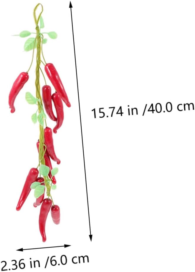 4pcs Artificial Pepper String Farmhouse Decor Lifelike Simulation Pepper Pendants for Home Hotel Dining Room and More Easy to Maintain Vegetable Ornaments