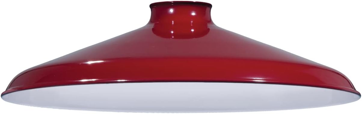 B&P Lamp® Red Industrial Style Metal Lampshade, 2 1/4 In Fitter, 12 In Diameter