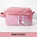 Sooez High Capacity Pencil Case, Big Pencil Bag Pouch Box Organizer Pen Case, Portable Journaling Supplies with Easy Grip Handle & Loop, Asthetic Supply for Girls Adults, Pink