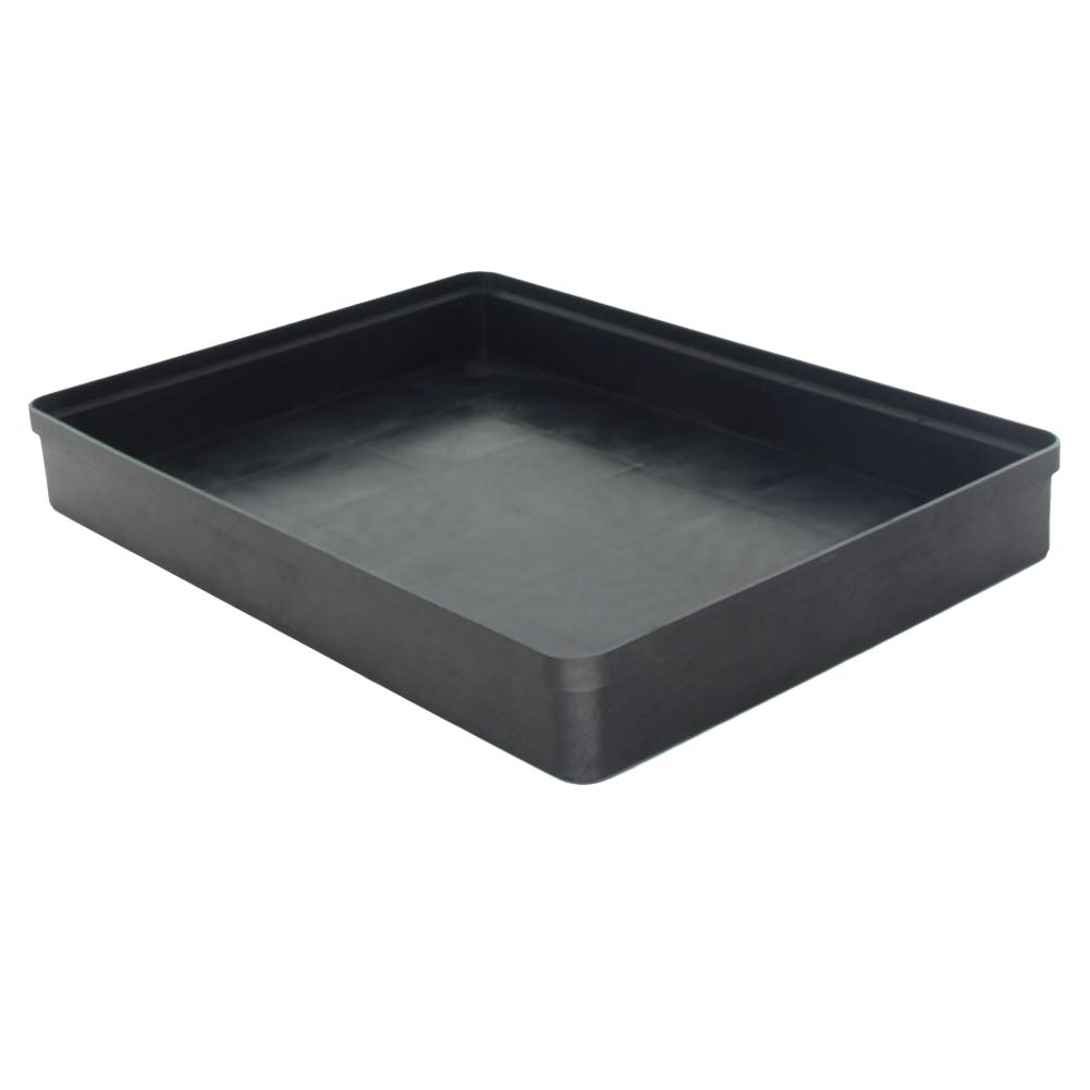 Othmro Plastic Stacking Parts Bin(Tray) Black 315mmx230mmx35mm(LengthxWidthxInner Height) Anti-Static Hanging Box Tray for Working Accessories 1Pcs