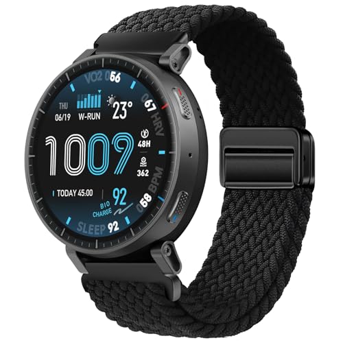 �����o���h For Amazfit Active Max 48mm�X�}�[�g�E�H�b�`�p�x���g �e�͐� �҂ݍ��݌����p�X�g���b�v ���C�z�����t�� �ȒP���t�� �ʋC ���i���߉\ (�u���b�N)