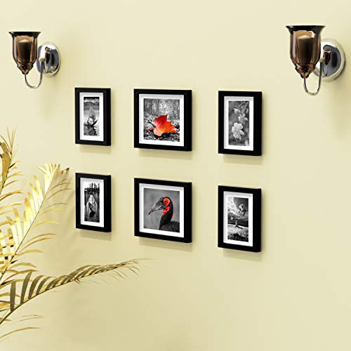 Random New Synthetic Collage Set Of 06 Black Photo Frames (6 X 8Inch – 4 & 8 X 10 Inch – 2) (Rf-1269)