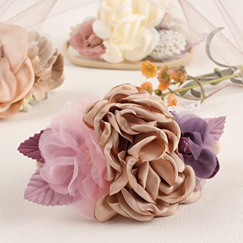 Cn Baby Girls Floral Headbands Nylon Flowers Crown Hair Bow Elastic Bands For Newborn Infant Toddlers Kids Pack Of 3 (6Pcs White Flower Headband A) (Type7) #TOP2