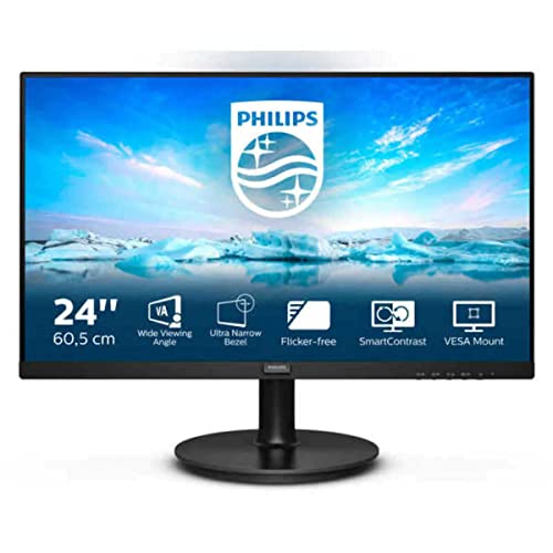 Migliori Monitor PC da 100 ai 200 euro | Guida Completa all'Acquisto | Top 2024 Philips 241V8L Monitor 24' LED VA Full HD, 1920 x 1080, Gaming Adaptive Sync, 75 Hz, HDMI, VGA, Attacco VESA, Nero