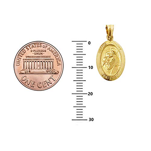 Ritastephens 14k Yellow Gold Saint St. Anthony Oval Medal Charm Pendant Only or Chain Necklace3