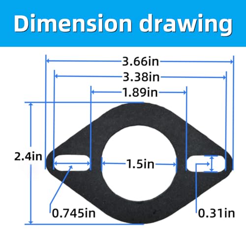 Image of 2-Pack Exhaust Flange Gaskets, Exhaust Gasket Seal, 2-Bolt Automotive Replacement Parts (1.5inches)