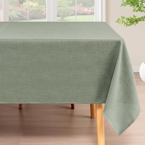 Smarcute Tablecloth Square Table Cloth for Dining Table Linen Textured Waterproof Solid Tablecloth Machine Washable Thick Durable Decorative Tablecloths for Dining Party Buffet, 152cm x 152cm, Sage