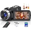 8K Video Camera 64MP Camcorder IR Night Vision Vlogging Camera, 18X Zoom WiFi Digital Touch Screen Camcorder for YouTube with 32GB SD Card, Remote Control, and Two Batteries