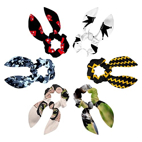 Chouchous couronne noire x6 pour queue de cheval femmes et filles