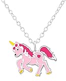 Kids Unicorn Necklace - Mit dieser attraktiven Einhorn-Halskette, die in einer Kombination aus rosa und gelben Farbtönen erhältlich ist, verleihen Sie Ihrem Kleinen ein wenig Magie. Mit einer Gesamtlänge von 39 cm und einer Anhängergröße von 18 x 14 mm ist diese weiße, gelbe und hellrosa Kinder Einhorn Halskette genau das, was Sie für dieses ganz besondere Geburtstagsgeschenk gesucht haben.