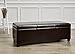 FIRST HILL FHW Madison Rectangular Faux Leather Storage Ottoman Bench, Large, Espresso Brown