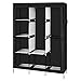 SUSIELADY Przenośny uniwersalny zmontowany organizer szafa szafa szafa z włókniny wieszak na ubrania z półkami organizer do przechowywania (czarny, 120 cm dł. x 40 cm szer. x 180 cm wys.)