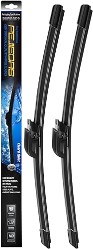 Image of 2 x OEM Quality Wiper Blades for Audi A4 2003-2009 Audi A6 2002-2005 Seat Exeo 2009-2016, OE Genuine Style (22 inch + 22 inch Front Wiper Blades)