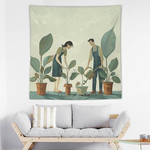 Tapisserie murale pour cacher un mur nu motif arrosage de plante