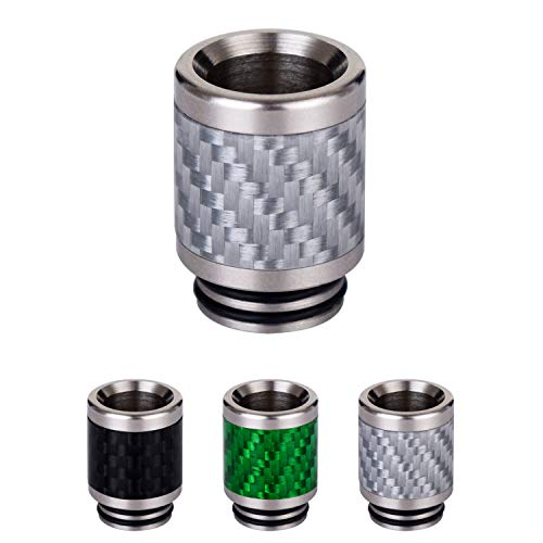 Wolfteeth 2019 Fibra de carbono Más 810 Boquilla de Punta de Goteo Acero inoxidable para atomizador RDA cigarrillo electrónico Sin Nicotina Ni Tabaco 124302 Blanco Cover