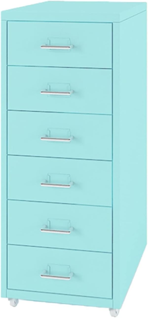 6 Drawer Mobile File Cabinet Drawer Cabinet Office Household Mobile Storage Cabinet Vertical Filing Cabinet 6 Colors Filing Cabinet (Color : F) (E)