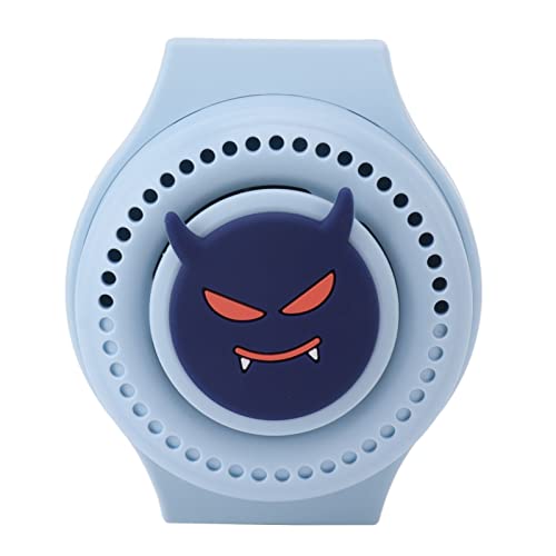 Brrnoo Ventilador Portátil de Relojes, Carga USB Tranquila de 3 Velocidades Ajustable, Ventilador de Pulsera de Dibujos Animados con Material TPU, para la Escuela, Al Aire Libre,