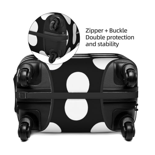 White Dots On Black Travel Luggage Cover Suitcase Protector Bag,Double-Sided Printed Fits 18-32 Inch Luggage,Baggage Covers For Kid And Adult,X-Large4