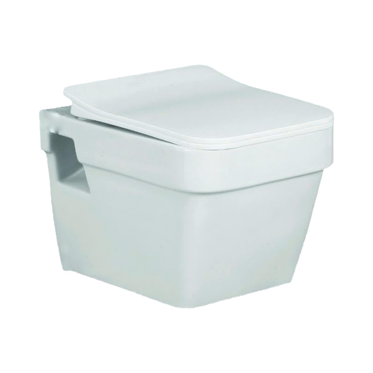BonKaso Premium Wall Hung Ceramic Rimless One Piece Commode (White) | S Trap Western Toilet with Soft Close Seat | Water Closet for Bathroom/Lavatory | Siphonic Flush System (15.2 x 20 x 14.2 Inches)-image-6