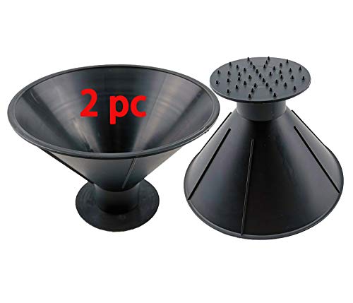 CTHAP 2 Pack Round Windshield Ice Scraper, Magic Snow Removal Tool Cone Shaped Frost Removal Funnel Shaped Round Windshield Ice Scraper Car Window Glass Cleaning Tool as Gift (Black)