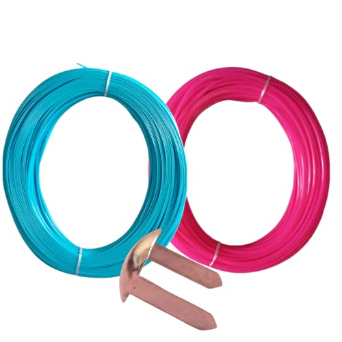 Image of ADW CRAFT'S Plastic Wire for Basket Making(2 Colours Best Combo|Plastic Koodai wire|Glass Wire For Basket Making|Koodai Wire Roll|Plastic Wire For Koodai (200 Grms, Sky Blue+Pink, 1)