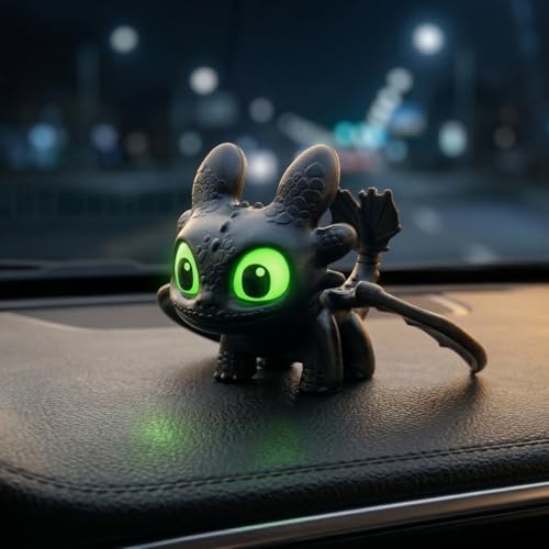 Image of JB'S LAND 3D Dragon Keychain Toy with Moving Wings & LED Light | Toothless Night Fury Dragon Keychain | Mini Fantasy Creature Keyring for Car Dashboard, Bike Keys, Backpack, Kids Gift