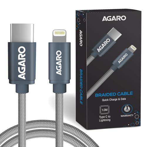 Image of AGARO Blaze Type C to Lightning Nylon Braided cable 1M