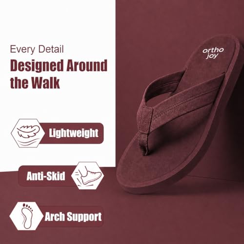 Image of ORTHO JOY Women's Doctor Ortho Slippers | Extra Soft Cushioned Footbed, Anti-Skid Lightweight Flip-Flops for Home & Daily Wear