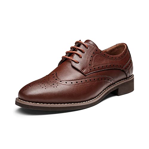 Bruno Marc Women's Classic Oxfords Lace Up Business Formal Wingtip Brogue Dress Shoes 9 Brown