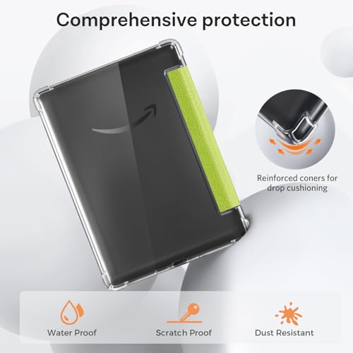 Image of CoBak Case for 6 Inch e-Reader, Ultra Clear Soft Flexible TPU Back Cover Light Shell, with Auto Wake /Sleep, not Compatible Kobo Claro, Grass Green
