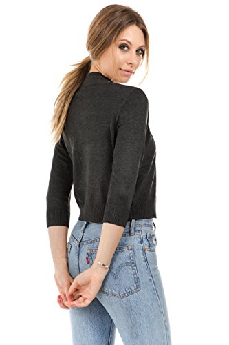 Image of Cielo Women's Soft Solid Open Front 3 /4 Sleeve Sweater Cardigan