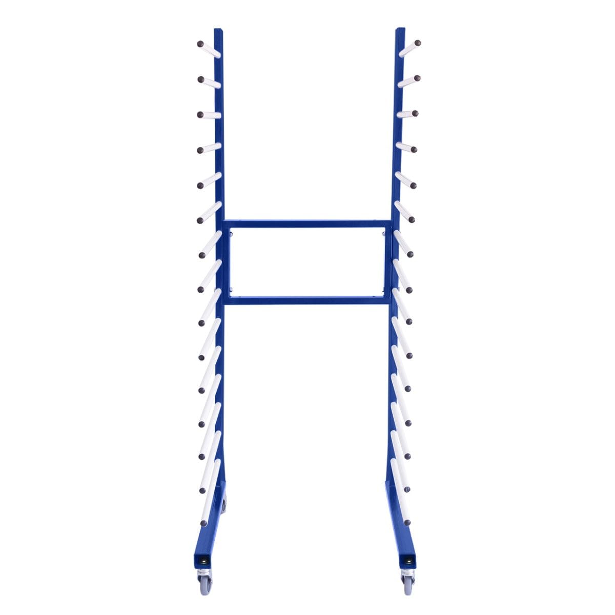 Combi Spray Drying Rack Blue Trolley Eco Paint Shop Woodworking Dry Storage 4 Heavy Duty 360 Degree Castors Mobile 15 Layers 25kg Per Layer 375kg Total Capacity Adjustable Width 182 H x 35/65 W x 59 D