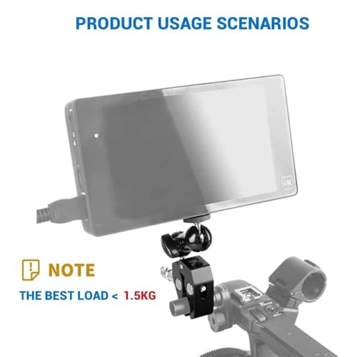 Image of Super Camera Clamp Mount for Bike, Screen Monitor & Action Camera with 360 Degree Ball Head Magic arm Accessories 1 /4 inch and 3 /8 inch for Canon Nikon DSLR Camera /Go pro /LED Lights (Only Mount)